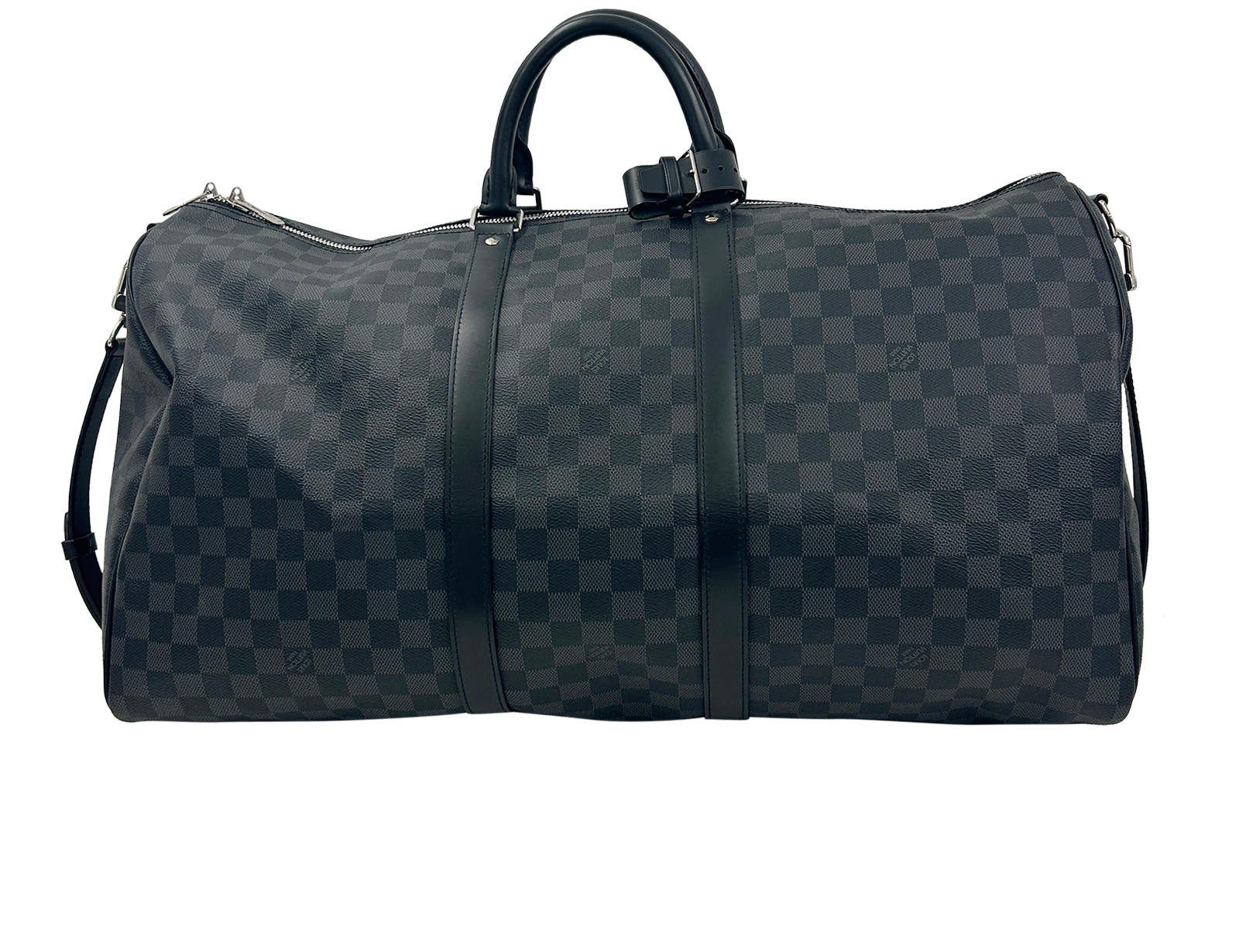 Keepall 55, 1.800&euro;, Bolso, Gris/Negro, Canvas - General, Vista trasera